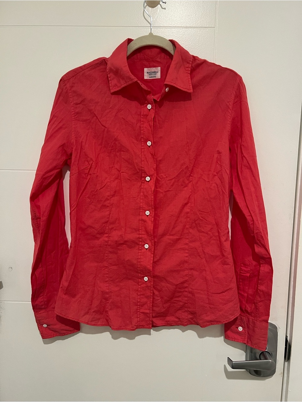 Massimo Dutti Red Classic Button-Down Shirt